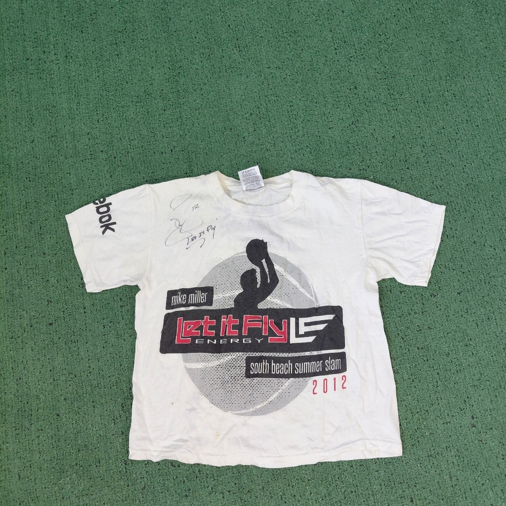 Youth 2012 Mike Miller South Beach Summer Slam Let It Fly Basketball White T Shi